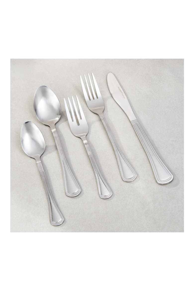 Two-Tone Matte Flatware Set - 20 Piece Set, Alternate, color, SILVER