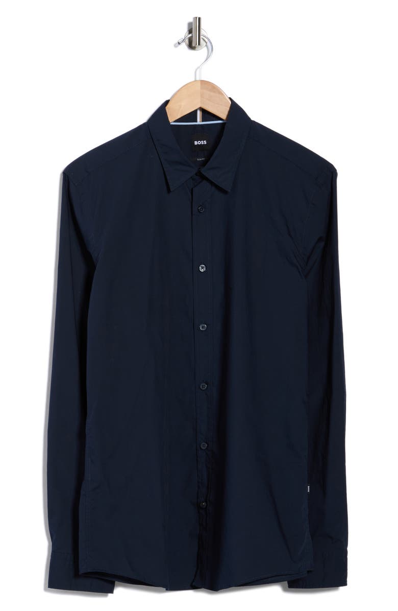 BOSS Roan Kent Long Sleeve Button-Up Shirt, Alternate, color, Dark Blue