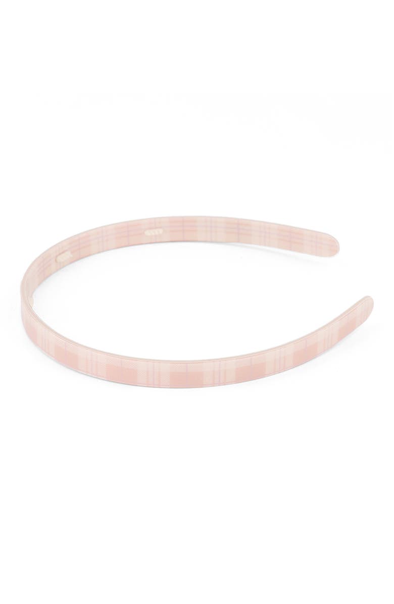 Alexandre de Paris Plaid Acetate Headband, Alternate, color, Pink