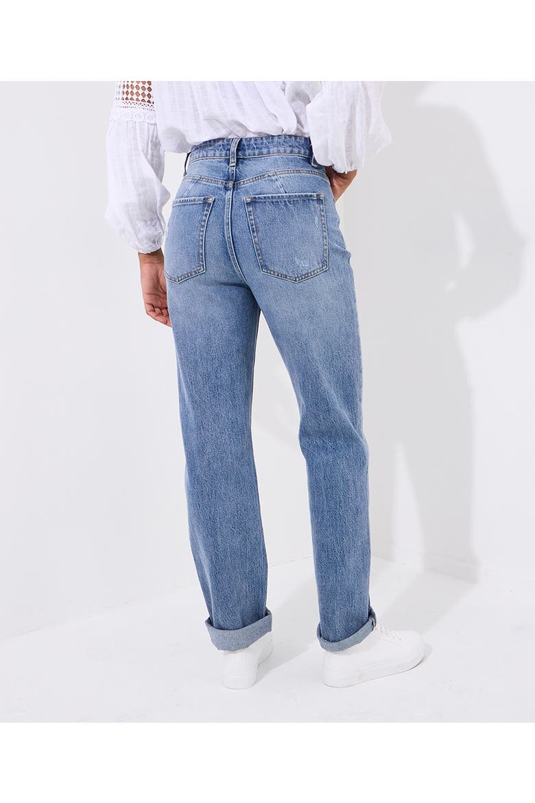 Distressed Mom Jeans, Alternate, color, LIGHT BLUE
