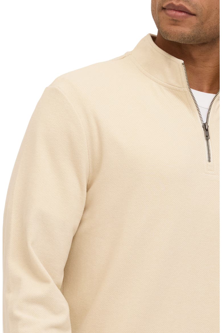 Kace Herringbone Brushed Jacquard Quarter Zip Pullover, Alternate, color, TAPIOCA