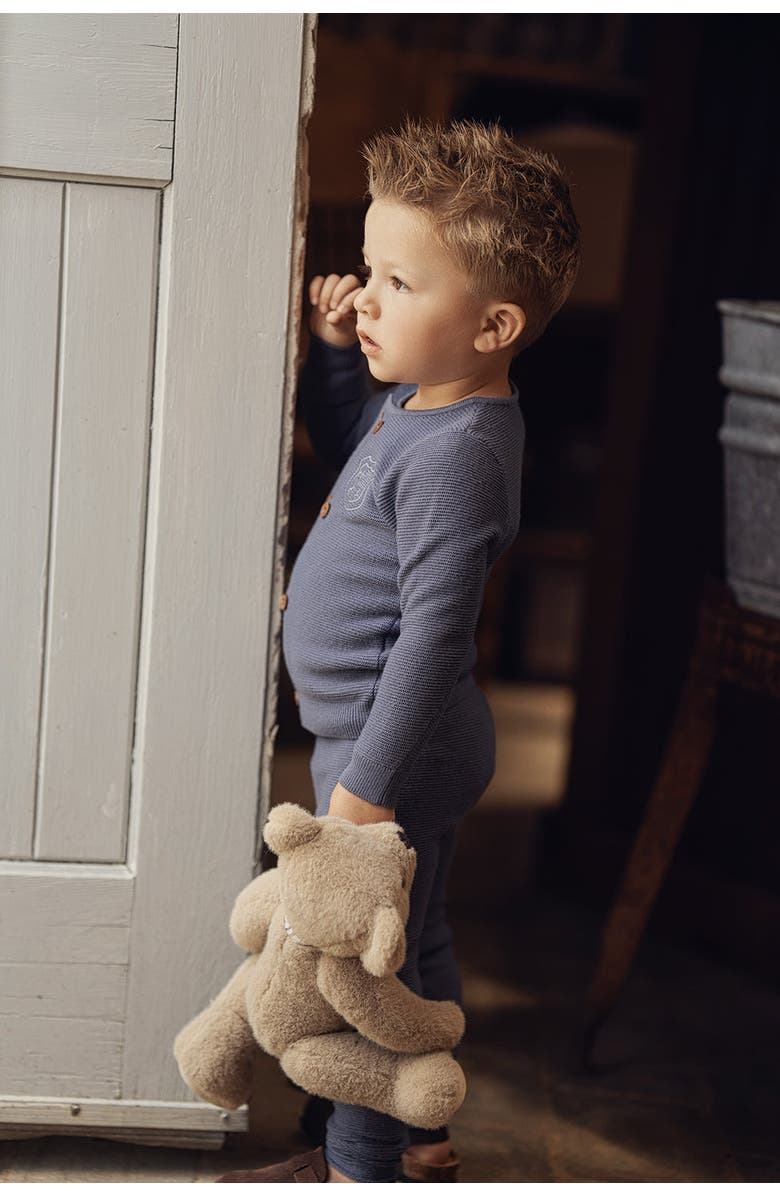 Mr. Mr. Crest Knitted 2 Piece Long Sleeve Top and Pants Set, Alternate, color, Cream