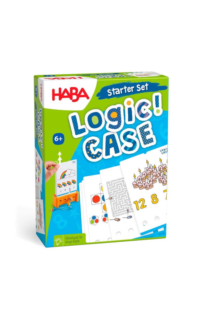 HABA Logic! CASE Starter Set 6+- Brain Teaser Puzzles and Car Games, A Single Player Handheld Game to Develop Critical Thinking for Kids, Main, color, Green Multi