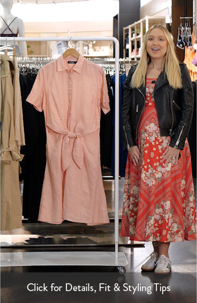 Tie Front Linen Shirtdress, sales video thumbnail