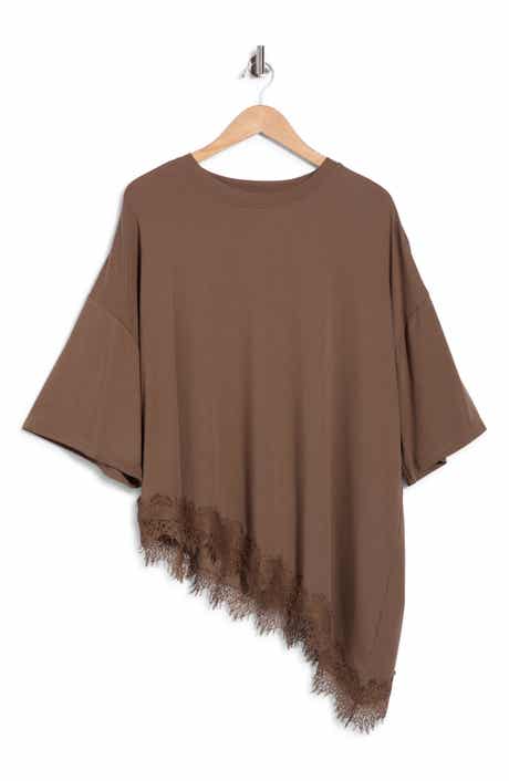 Lace Hem Asymmetric Top