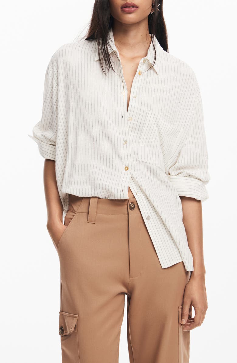 Desigual Cam Butterfly Button-Up Shirt, Main, color, 