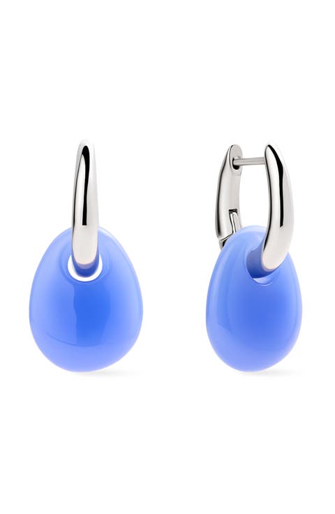 Kayla Clear Drop Hoop Earrings