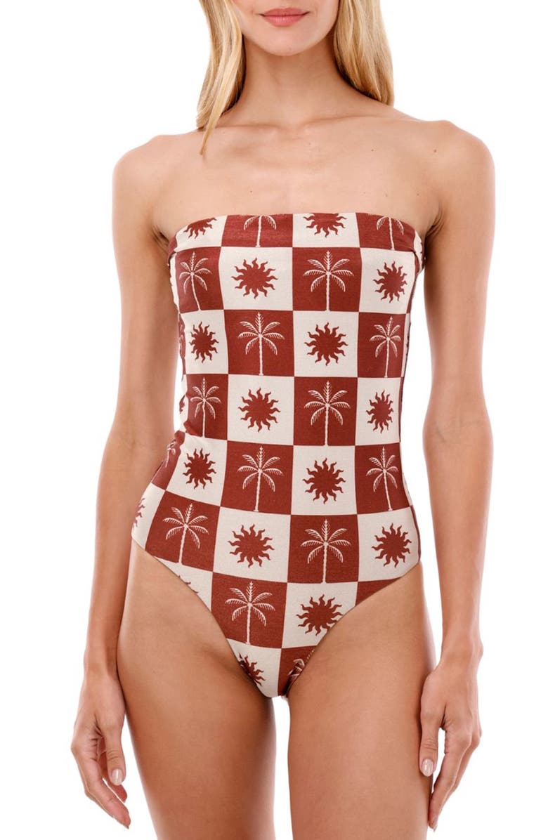 MALAI Sunrise Palm Lunaria One-Piece Swimsuit, Main, color, Sunrise Palm