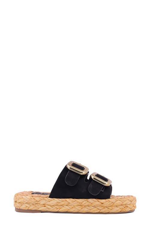 Shushop Billie Jute Slide Sandal In Black