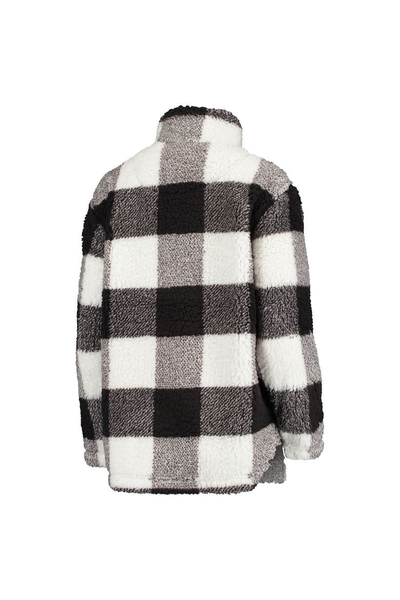 Women's G-III 4Her by Carl Banks Black Los Angeles Rams Sherpa Plaid Quarter-Zip Jacket, Alternate, color, Black