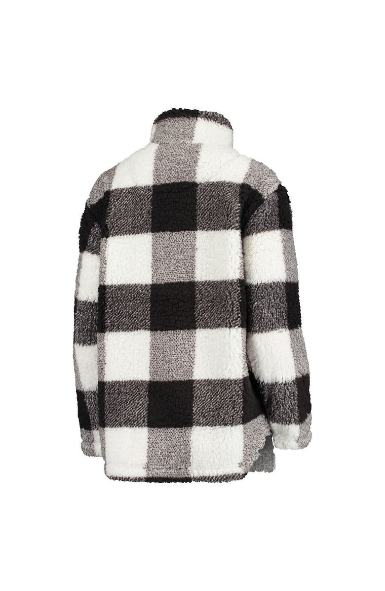 G-III 4HER BY CARL BANKS Women's G-III 4Her by Carl Banks Black Los Angeles Rams Sherpa Plaid Quarter-Zip Jacket, Alternate, color, 