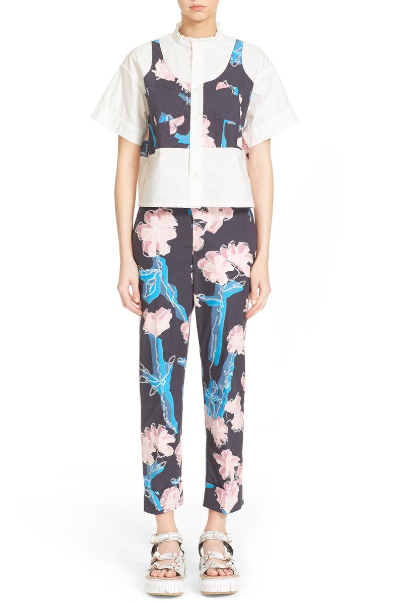 Julien David Print Cuff Crop Pants, Alternate, color,
