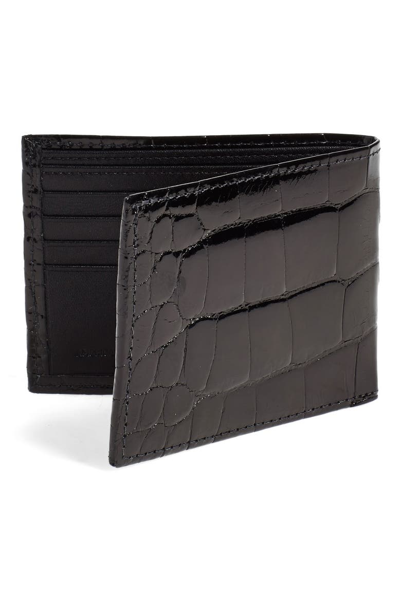 Genuine Alligator Wallet, Alternate, color, BLACK