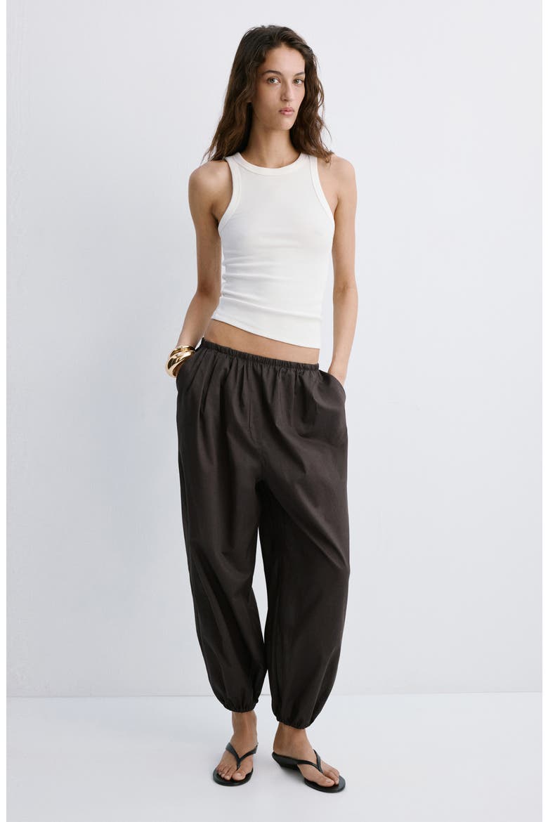 Cotton Balloon Pants, Alternate, color, CHOCOLATE
