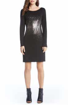 Karen Kane Metallic Ombré Sheath Dress