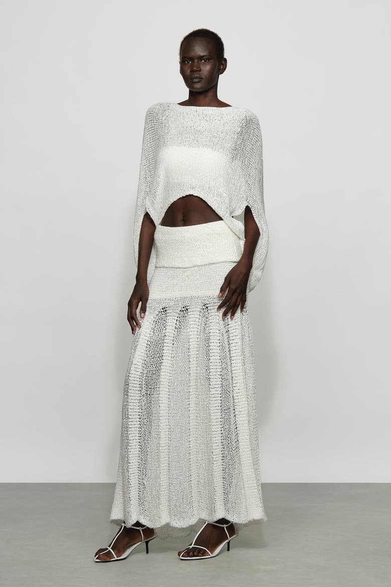 Kiernan Knit Skirt, Alternate, color, White