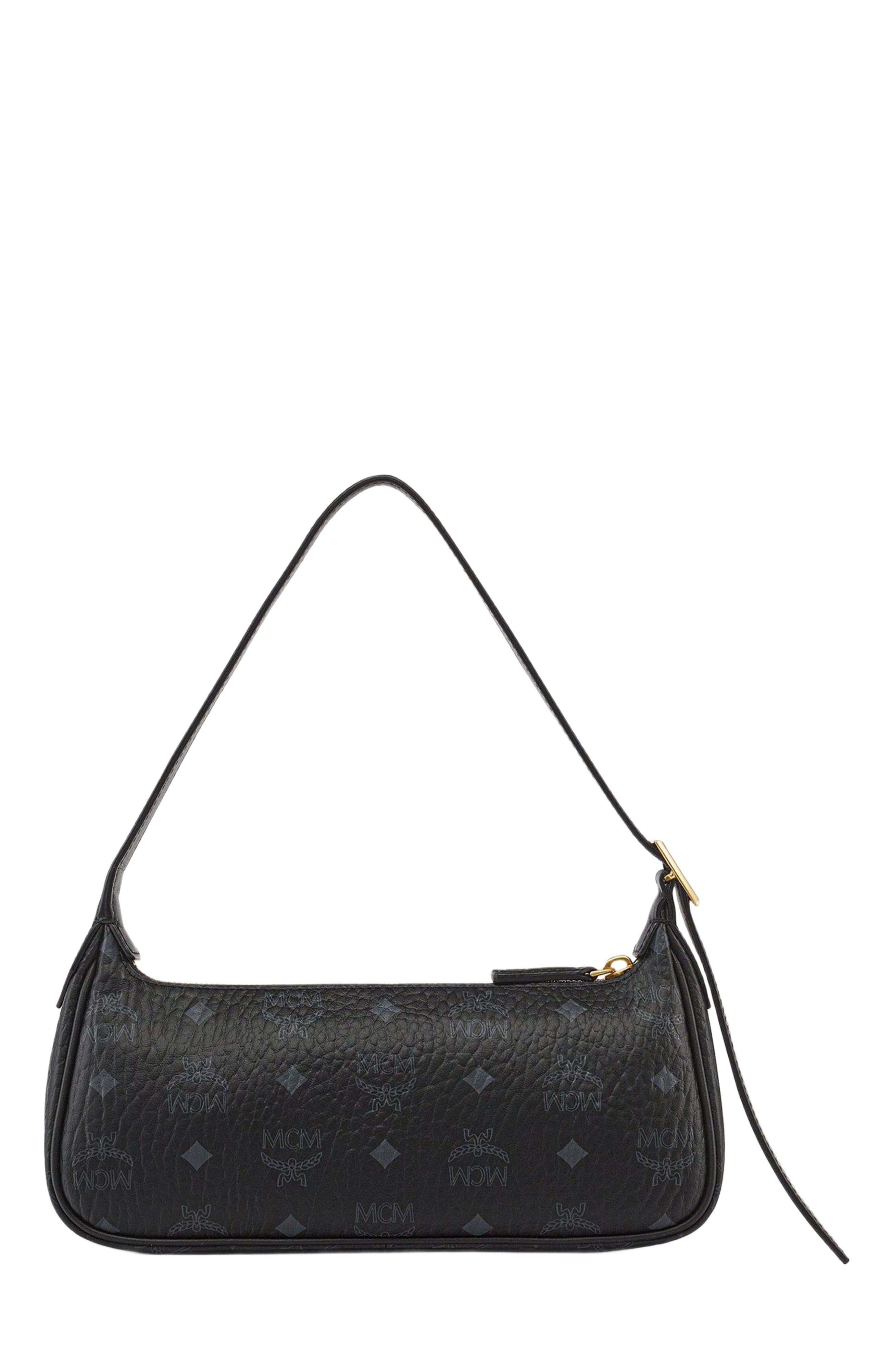 MCM Aren Shoulder Bag in Visetos, Alternate, color, 