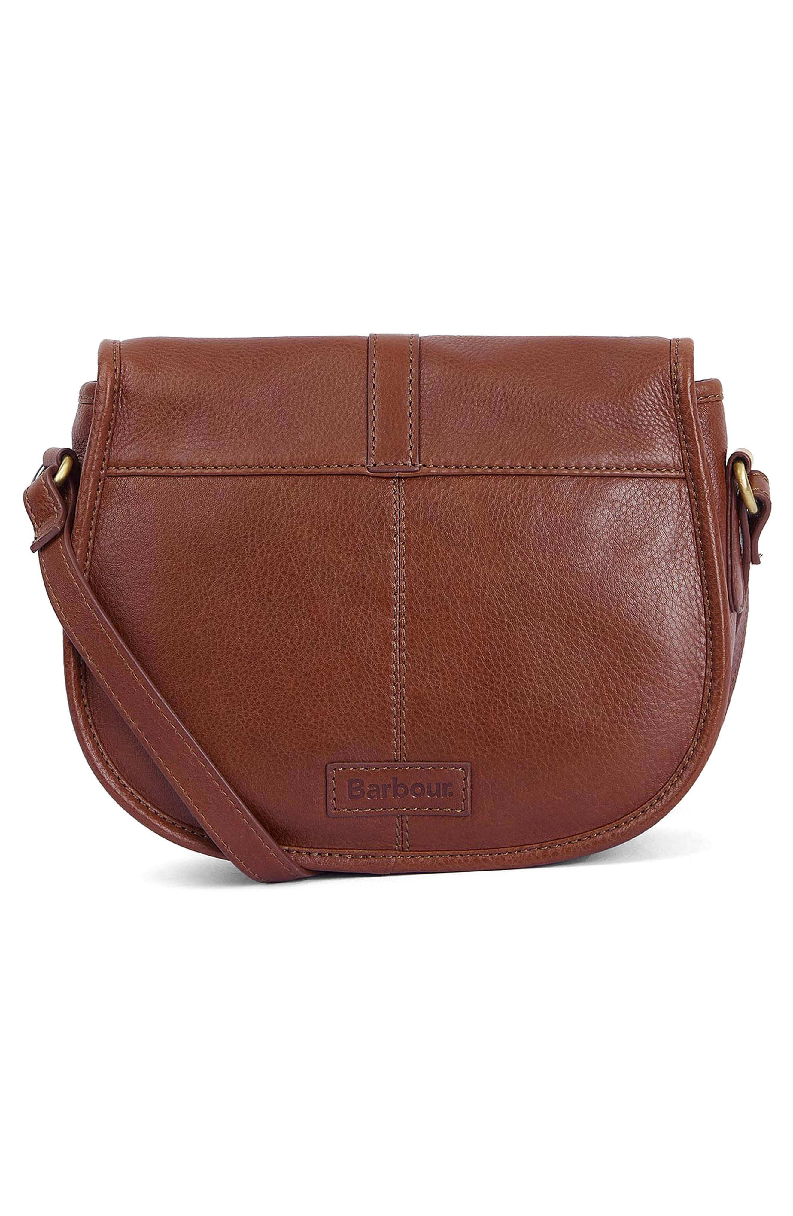 Barbour Laire Medium Leather Saddle Bag, Alternate, color, Brown
