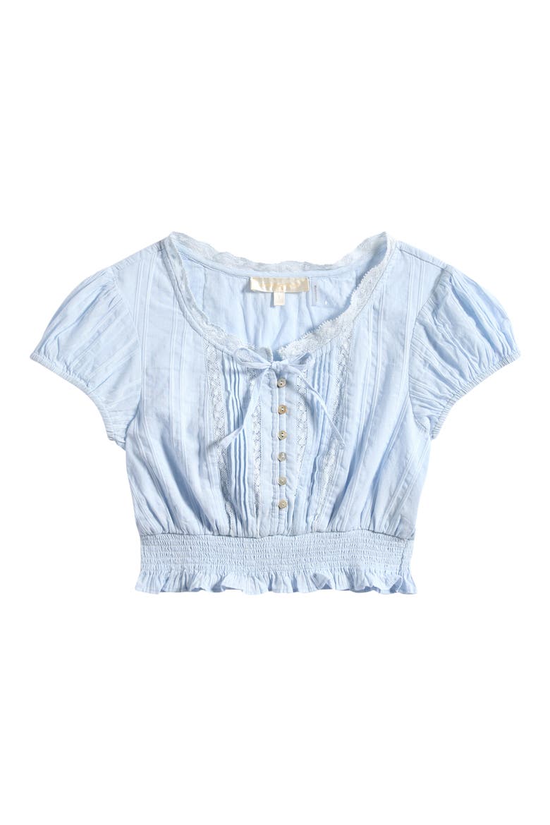 Kids' Shoreline Smocked Cotton Top, Main, color, BLUE FINCH