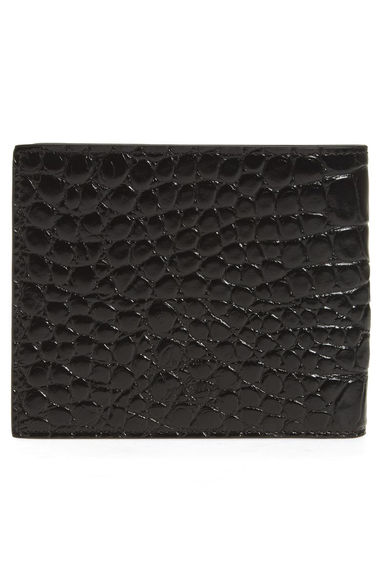 Christian Louboutin Coolcard Croc Embossed Leather Wallet, Alternate, color,