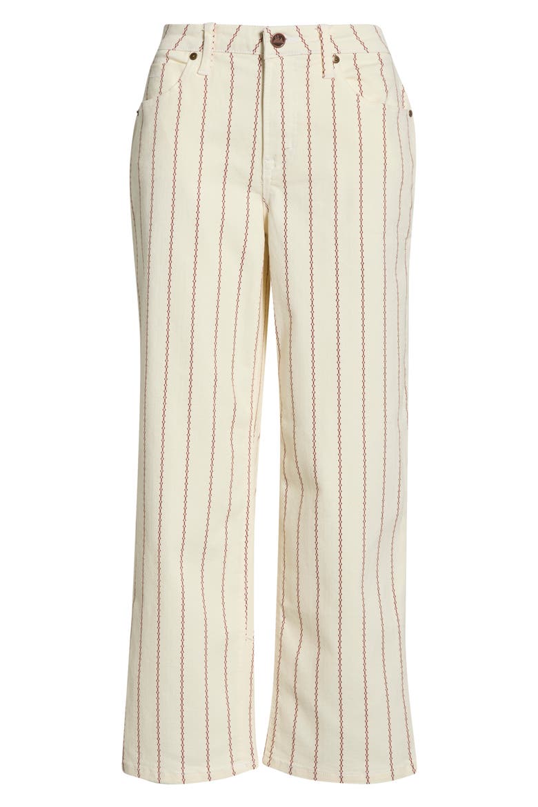 Stripe Straight Leg Jeans, Alternate, color, PEARL/ TAMARIND