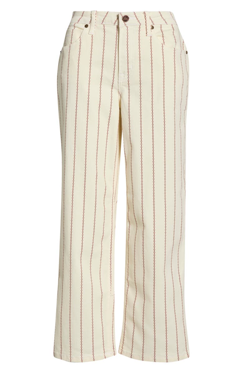CITY BLUES Stripe Straight Leg Jeans, Main, color, Pearl/ Tamarind
