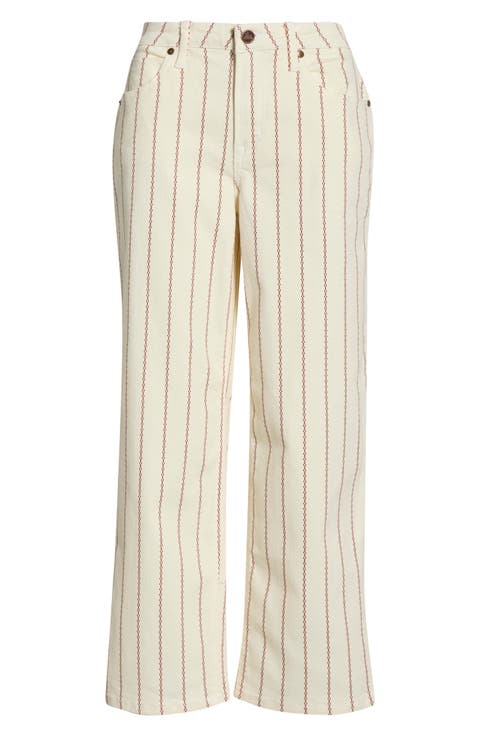 Stripe Straight Leg Jeans