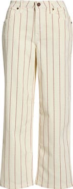 CITY BLUES Stripe Straight Leg Jeans
