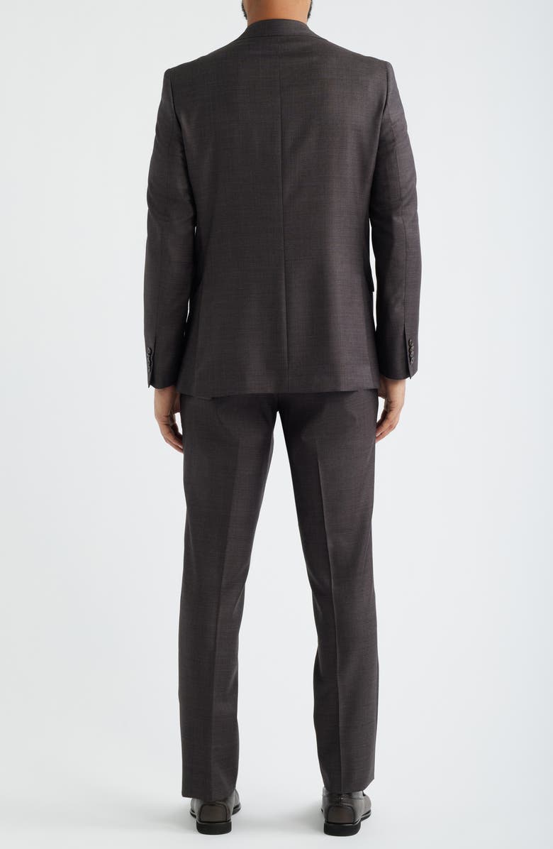 Jack Victor Esprit Contemporary Fit Brown Mélange Super 130s Wool Suit, Alternate, color, Brown