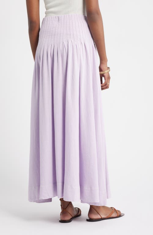 Treasure & Bond Pleat Accent Linen Blend Maxi Skirt In Purple