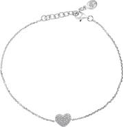 EFFY Sterling Silver Pavé Diamond Heart Bracelet