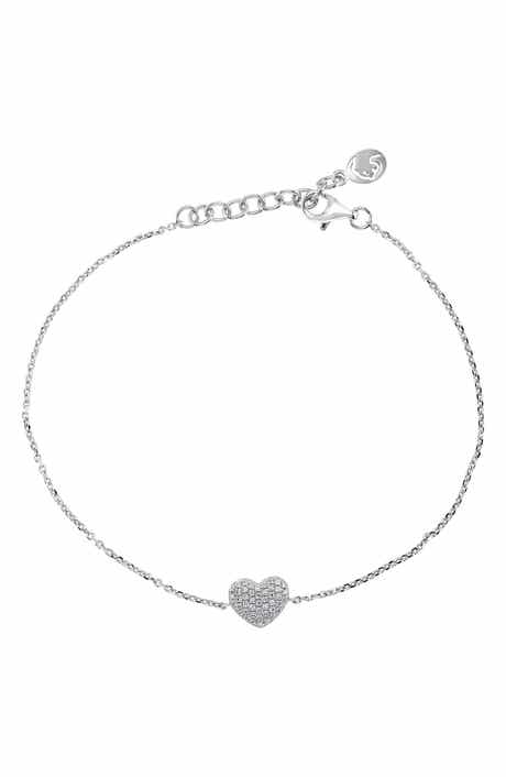 EFFY Sterling Silver Pavé Diamond Heart Bracelet