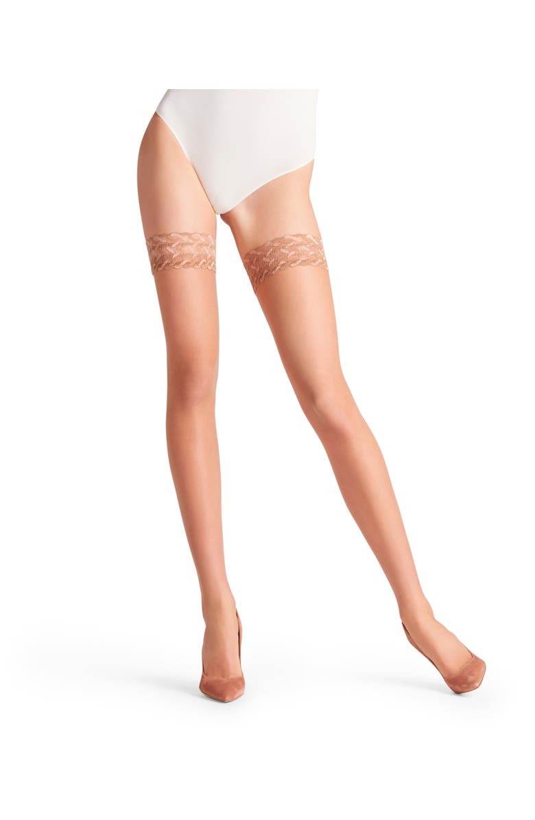 Falke Shelina 12 Denier Ultra Sheer Thigh Highs, Alternate, color, Sun