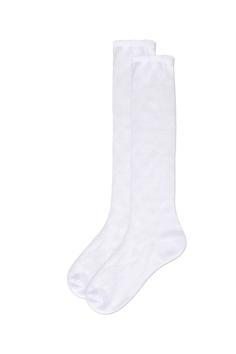 Open Work Heart Knee High Socks, Alternate, color, White