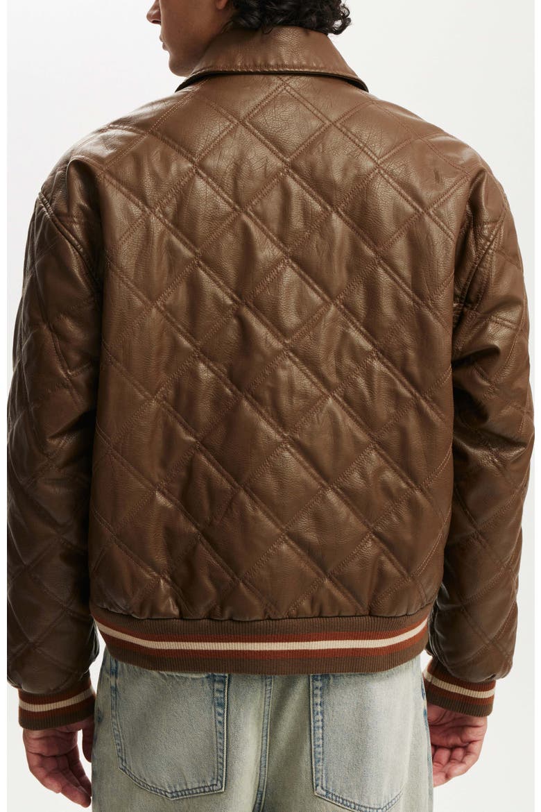 Men's Applique Bomber Jacket, Alternate, color, Brown