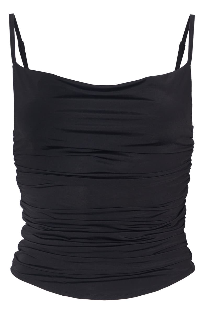 NASTY GAL Ruched Crop Camisole, Alternate, color, Black