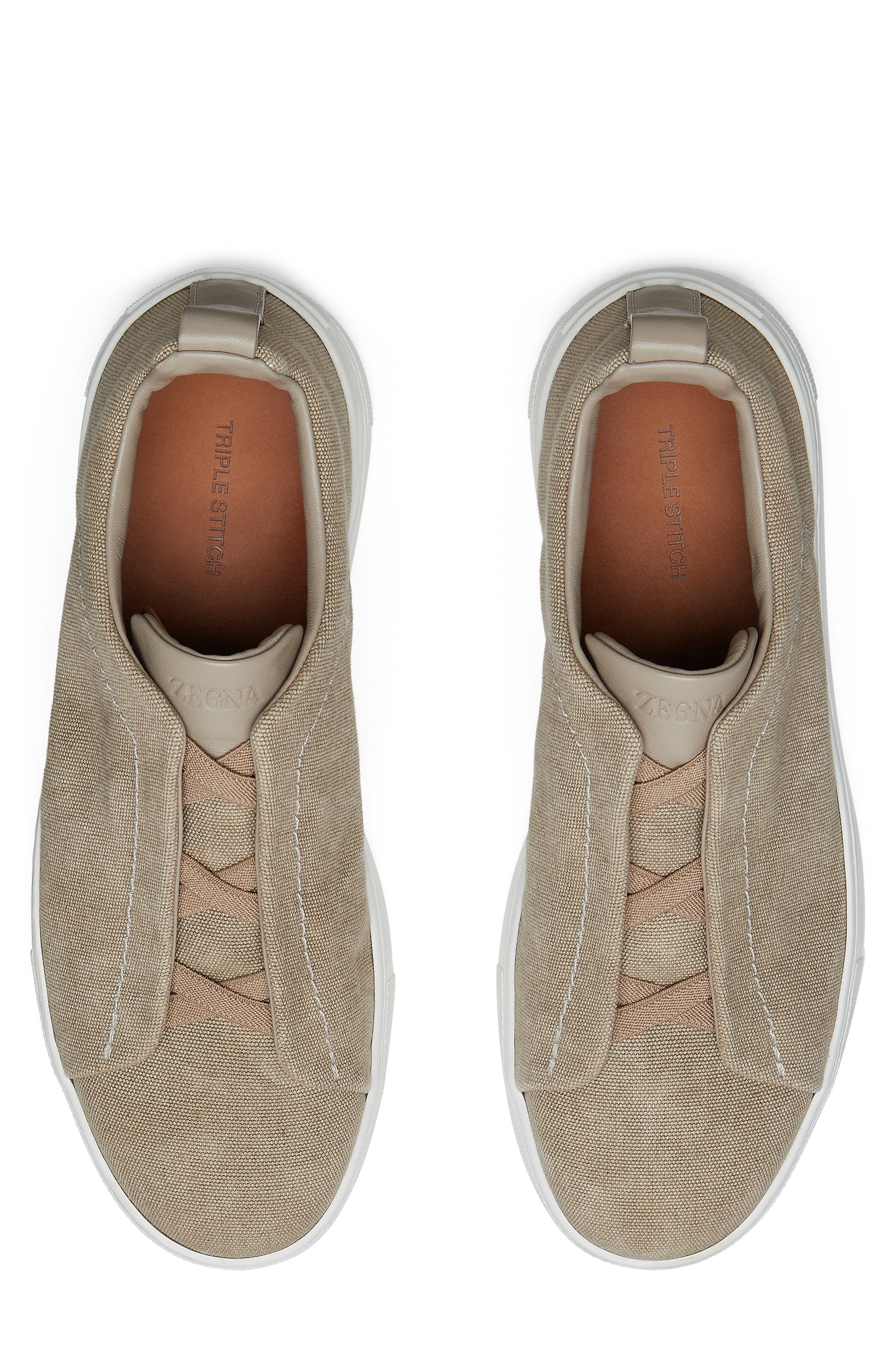 ZEGNA Triple Stitch Slip-On Sneaker, Alternate, color, 