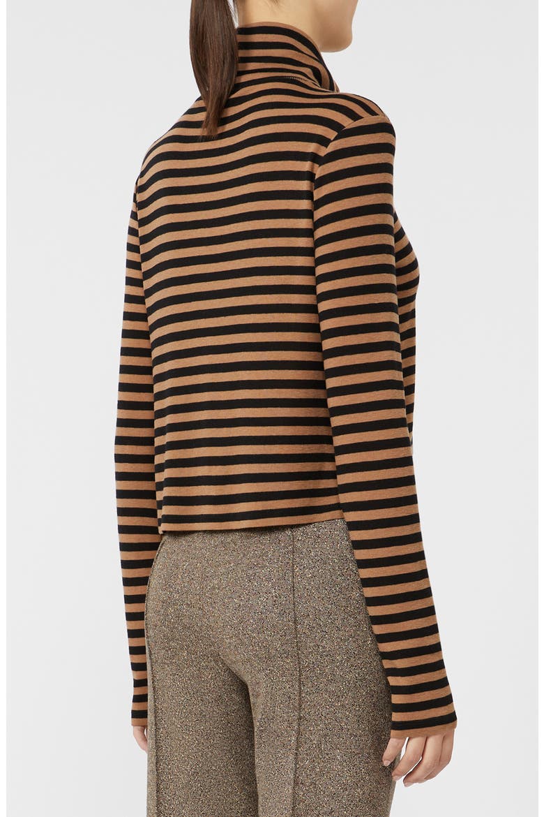 Blasy Stripe Mock Neck Shirt, Alternate, color, CAMEL