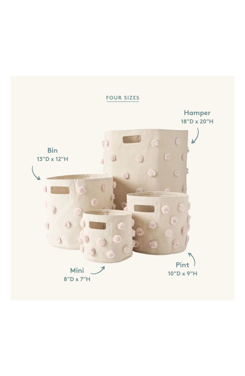 Pehr Mini Pompom Canvas Bin, Alternate, color, Pink