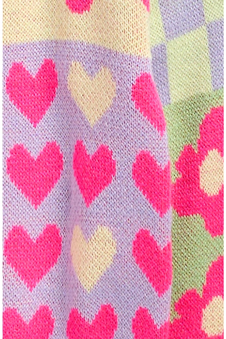 Kids' Mix Pattern Cardigan, Alternate, color, PINK