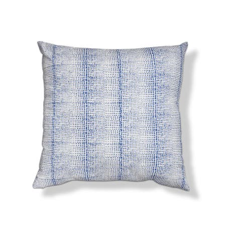 Blue Irregular Dot Block Cotton Throw Pillow Removable Insert
