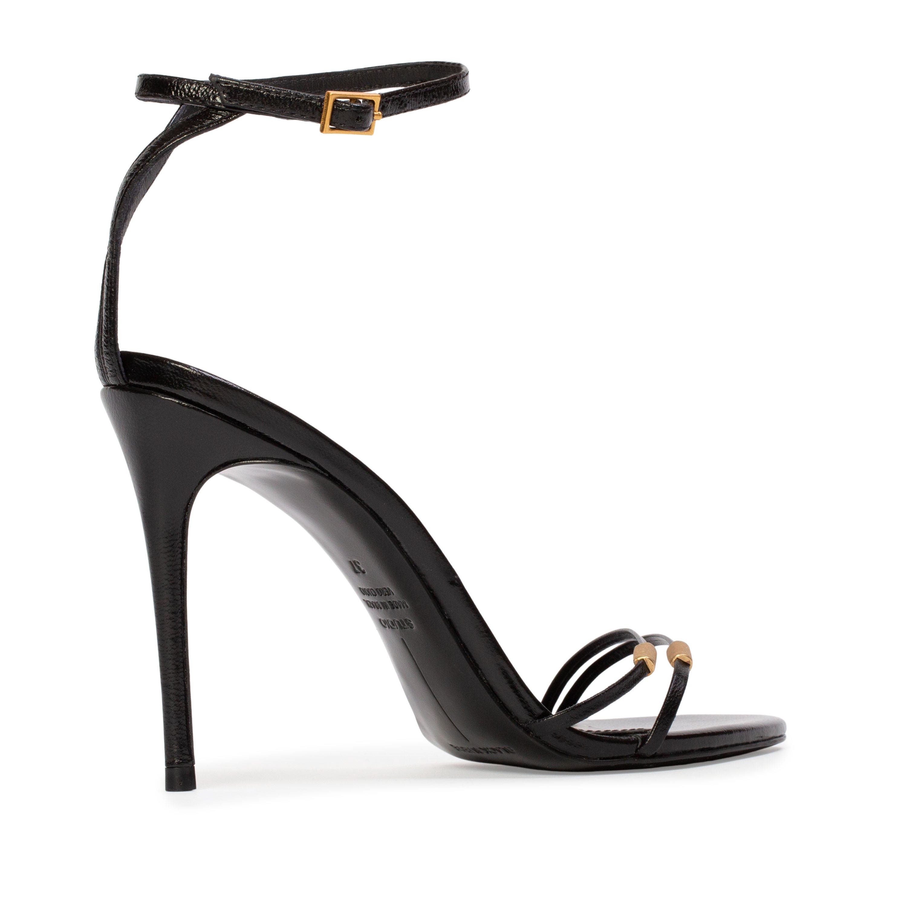 BLACK SUEDE STUDIO Britanny Strappy Sandal, Alternate, color, Black Leather