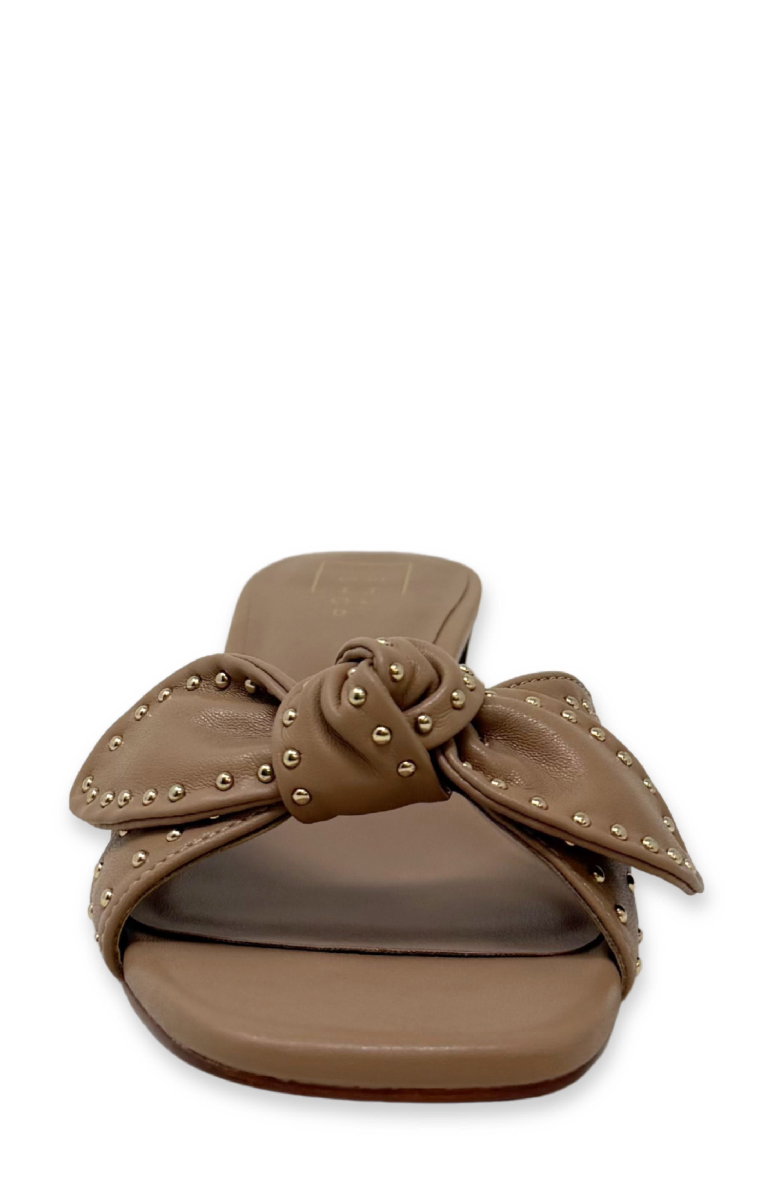 Guinivere Studded Slide Sandal, Alternate, color, DARK BEIGE