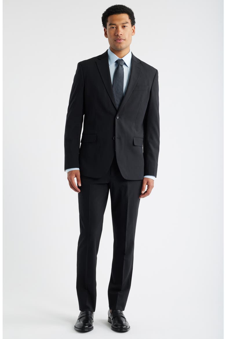 Henrik Trim Fit Solid Stretch Wool Suit Jacket, Alternate, color, BLACK