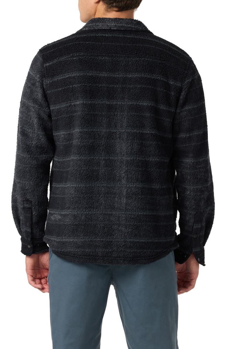 O'Neill Glacier Fleece Snap-Up Overshirt, Alternate, color, Black