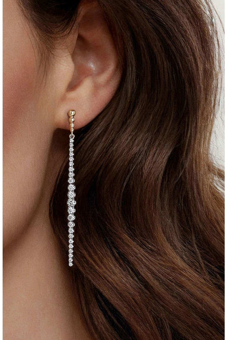 Bujukan Diamond Linear Drop Earrings, Alternate, color, TWO TONE