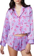 Florence by Mills Satin Sleep Crop Pajama Top
