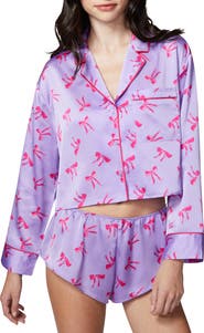Florence by Mills Satin Sleep Crop Pajama Top