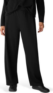 Eileen Fisher Pleated Straight Leg Ankle Pants