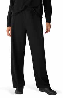 Pleated Straight Leg Ankle Pants